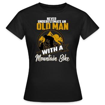 Biking Mountain Bike Mountain Biker Bike - Women's T-Shirt - black - Front - AI Model Female 172 dark (172cm)