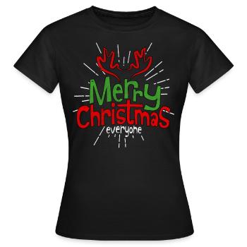Merry Christmas Christmas Present Reindeer Moose - Women's T-Shirt - black - Front - AI Model Female 172 dark (172cm)