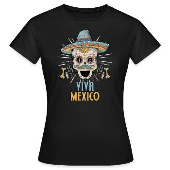 Crâne mexicain racines mexicaines mexicaines - T-shirt Femme - noir - Devant - AI Model Female 172 dark (172cm)
