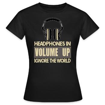 headphone - Women's T-Shirt - black - Front - AI Model Female 172 dark (172cm)