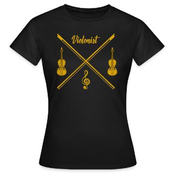 Violin violin - Women's T-Shirt - black - Front - AI Model Female 172 dark (172cm)