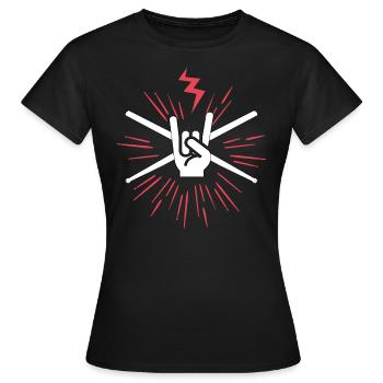 Drum Drum Drumsticks - Women's T-Shirt - black - Front - AI Model Female 172 dark (172cm)