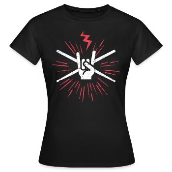 Drumsticks Rocknroll - Frauen T-Shirt - Schwarz - Vorne - AI Model Female 172 dark (172cm)