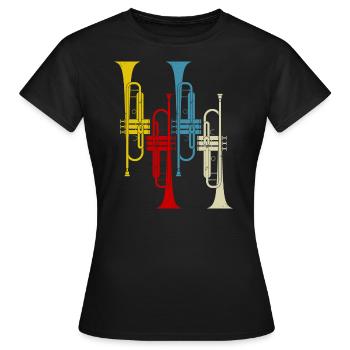 Trompette Trompette Rétro - T-shirt Femme - noir - Devant - AI Model Female 172 dark (172cm)