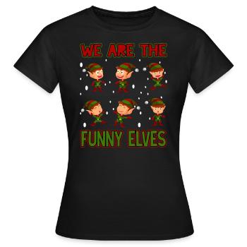 Elf niedliche Elfen Weihnachten Elfe - Frauen T-Shirt - Schwarz - Vorne - AI Model Female 172 dark (172cm)