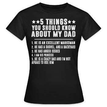 Père et fille - T-shirt Femme - noir - Devant - AI Model Female 172 dark (172cm)