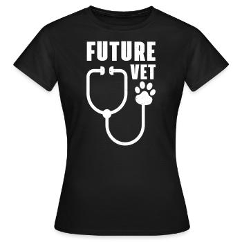 Etudiant en médecine vétérinaire animalier gardien animalier - T-shirt Femme - noir - Devant - AI Model Female 172 dark (172cm)