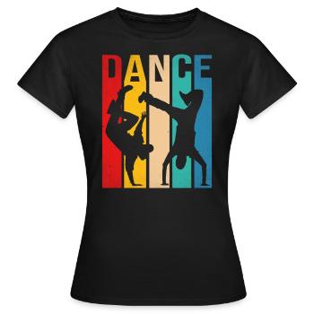 Retro Tänzer Tanzen Breakdancing Bboy Breakdancer - Frauen T-Shirt - Schwarz - Vorne - AI Model Female 172 dark (172cm)