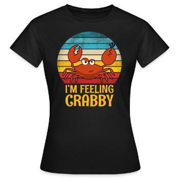 Rétro écrevisses cancer crabe homard crabe - T-shirt Femme - noir - Devant - AI Model Female 172 dark (172cm)