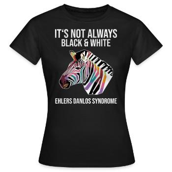 Ehlers Danlos Syndrome Black White Zebra - T-shirt Femme - noir - Devant - AI Model Female 172 dark (172cm)
