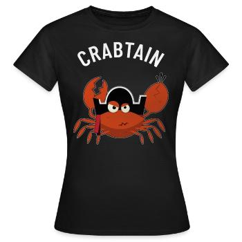 Crabe capitaine cancer crustacé marin capitaine - T-shirt Femme - noir - Devant - AI Model Female 172 dark (172cm)