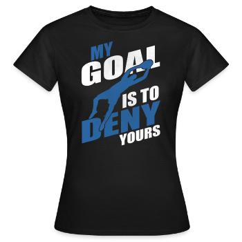 Gardien de but footballeur gardien de but - T-shirt Femme - noir - Devant - AI Model Female 172 dark (172cm)
