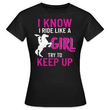 Horse Rider Horse Rider - Women's T-Shirt - black - Front - AI Model Female 172 dark (172cm)