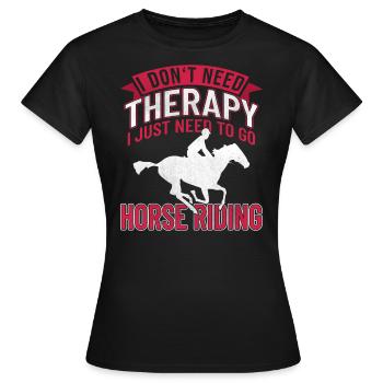 Reiterin Pferdesport Pferdesprüche Pferdenarr - Frauen T-Shirt - Schwarz - Vorne - AI Model Female 172 dark (172cm)
