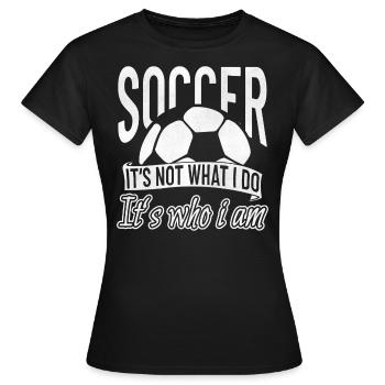 Fußball Soccer Ball Fußballplatz Ballsport Sport - Frauen T-Shirt - Schwarz - Vorne - AI Model Female 172 dark (172cm)