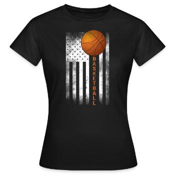 Basketball Sport USA Amerika Flagge Basket - Frauen T-Shirt - Schwarz - Vorne - AI Model Female 172 dark (172cm)