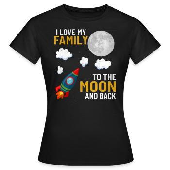 J'aime ma famille valeurs familiales mère papa - T-shirt Femme - noir - Devant - AI Model Female 172 dark (172cm)
