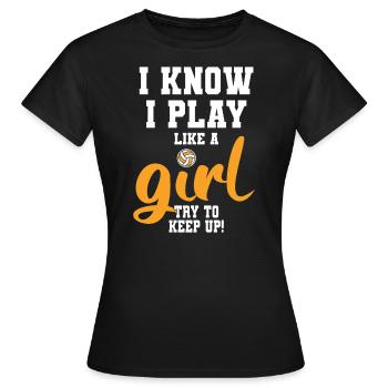 Volleyball volleyball volleyball set - Women's T-Shirt - black - Front - AI Model Female 172 dark (172cm)