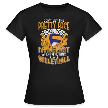 Set de volley-ball équipe de volley-ball volley-ball - T-shirt Femme - noir - Devant - AI Model Female 172 dark (172cm)