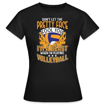 Équipe de volley-ball volley-ball - T-shirt Femme - noir - Devant - AI Model Female 172 dark (172cm)
