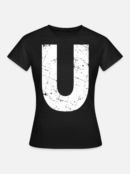 U Buchstabe - Frauen T-Shirt - Schwarz