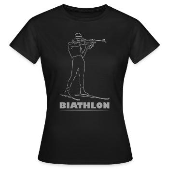 Biathlon Sport Sport Winter Sports Women - Women's T-Shirt - black - Front - AI Model Female 172 dark (172cm)