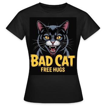 Chat Câlin Mortel - T-shirt Femme - noir - Devant - AI Model Female 172 dark (172cm)