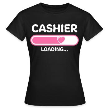 Kassiererin Loading Ladebalken - Frauen T-Shirt - Schwarz - Vorne - AI Model Female 172 dark (172cm)
