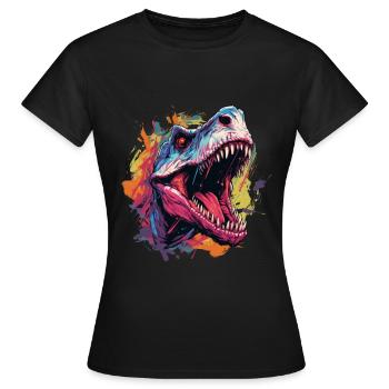 Dinosaurier Dinosaurs Design - Frauen T-Shirt - Schwarz - Vorne - AI Model Female 172 dark (172cm)