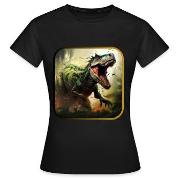 Dinosaurier Dinosaurs Design - Frauen T-Shirt - Schwarz - Vorne - AI Model Female 172 dark (172cm)