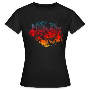 Dragon chinois - T-shirt Femme - noir - Devant - AI Model Female 172 dark (172cm)