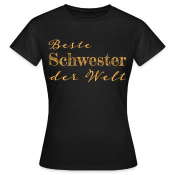 Schwester Geschwister Geschenk Geschenkidee - Frauen T-Shirt - Schwarz - Vorne - AI Model Female 172 dark (172cm)