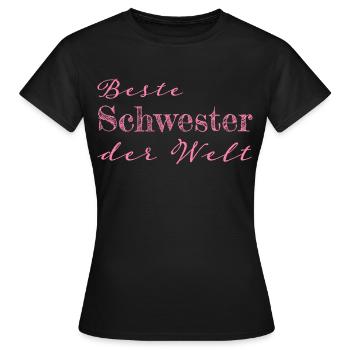 Schwester Geschwister Geschenk Geschenkidee - Frauen T-Shirt - Schwarz - Vorne - AI Model Female 172 dark (172cm)