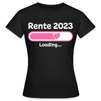 Rente 2023 Loading Ladebalken - Frauen T-Shirt - Schwarz - Vorne - AI Model Female 172 dark (172cm)