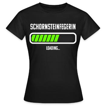 Schornsteinfegerin Beruf Loading Ladebalken - Frauen T-Shirt - Schwarz - Vorne - AI Model Female 172 dark (172cm)