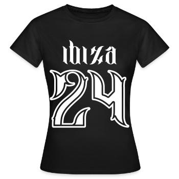 Ibiza 24 Jours fériés 2024 - T-shirt Femme - noir - Devant - AI Model Female 172 dark (172cm)