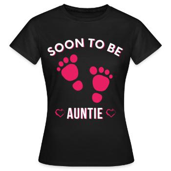 Bientôt tante, tante mignonne, nouvelle tante, drôle de tante - T-shirt Femme - noir - Devant - AI Model Female 172 dark (172cm)