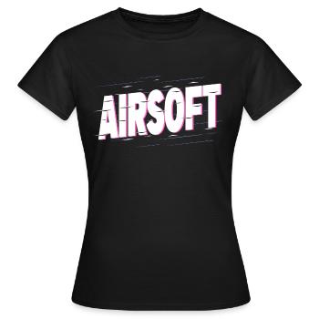 Airsoft Softair Waffe Sport Hobby Spieler Team - Frauen T-Shirt - Schwarz - Vorne - AI Model Female 172 dark (172cm)