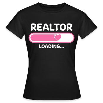 Real Estate Agent Loading Bar - Women's T-Shirt - black - Front - AI Model Female 172 dark (172cm)