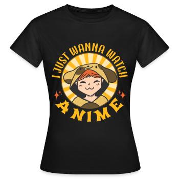 Cute Japanese Manga Women Girls Gift Otaku Kawaii - Frauen T-Shirt - Schwarz - Vorne - AI Model Female 172 dark (172cm)