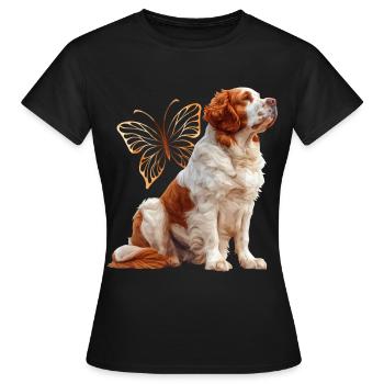 Épagneul Clumber - T-shirt Femme - noir - Devant - AI Model Female 172 dark (172cm)