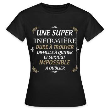 Ma Super Infirmière Préférée - T-shirt Femme - noir - Devant - AI Model Female 172 dark (172cm)