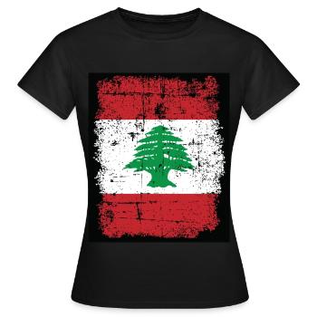 Flagge Libanon Lebanon Flag Leban Zeder Beirut - Frauen T-Shirt - Schwarz - Vorne - AI Model Female 172 dark (172cm)