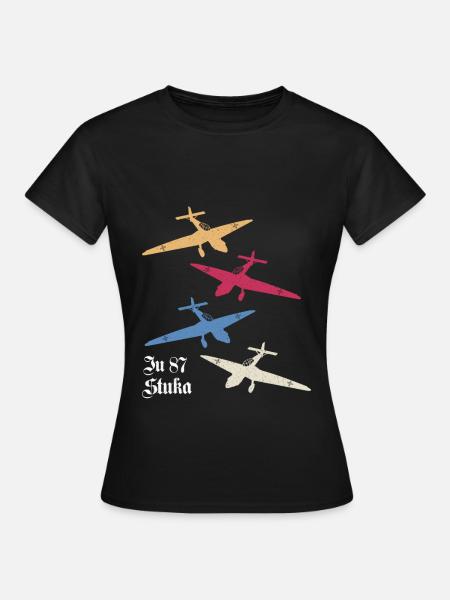 JU-87 STUKA deutsche Luftwaffe Pilot - Frauen T-Shirt - Schwarz
