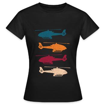 120 Hubschrauber Helikopter Rettungshubschrauber - Frauen T-Shirt - Schwarz - Vorne - AI Model Female 172 dark (172cm)
