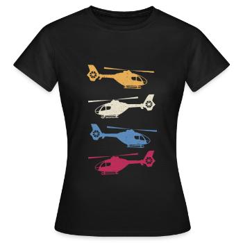 135 hélicoptères hélicoptères hélicoptères - T-shirt Femme - noir - Devant - AI Model Female 172 dark (172cm)