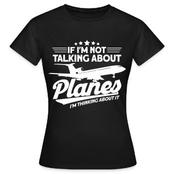 Flugzeug Pilot Flugzeuge Flugzeug Landung Geschenk - Frauen T-Shirt - Schwarz - Vorne - AI Model Female 172 dark (172cm)