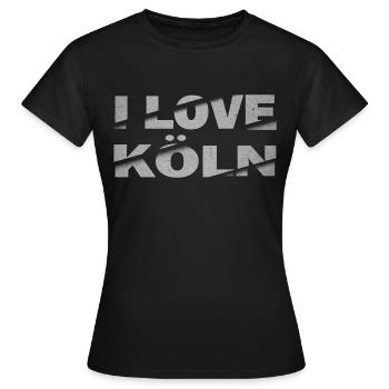 Cologne Allemagne ville lettrage skyline I Love - T-shirt Femme - noir - Devant - AI Model Female 172 dark (172cm)