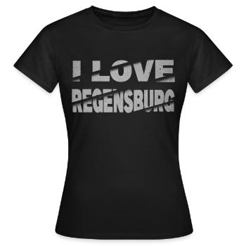 Regensburg Allemagne City Font I Love - T-shirt Femme - noir - Devant - AI Model Female 172 dark (172cm)