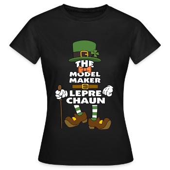 Le maquettiste Leprechaun St Patrick’s Day - T-shirt Femme - noir - Devant - AI Model Female 172 dark (172cm)